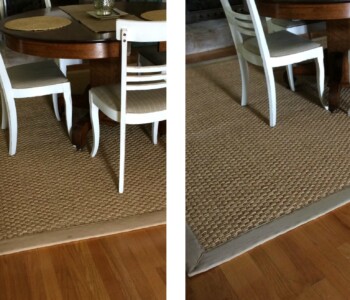 New color of the rug border done with a process colored dip-dyeing. New color is French Linen, perfect for a dining area.