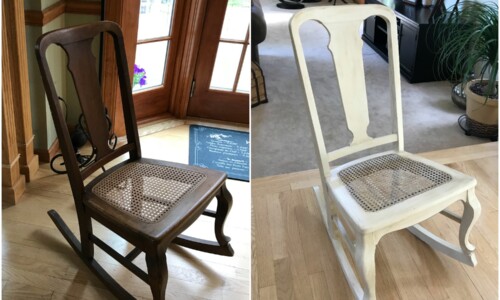 Painted with Annie Sloan Chalk Paint in Old White, sealed with clear and dark wax, and lightly distressed.